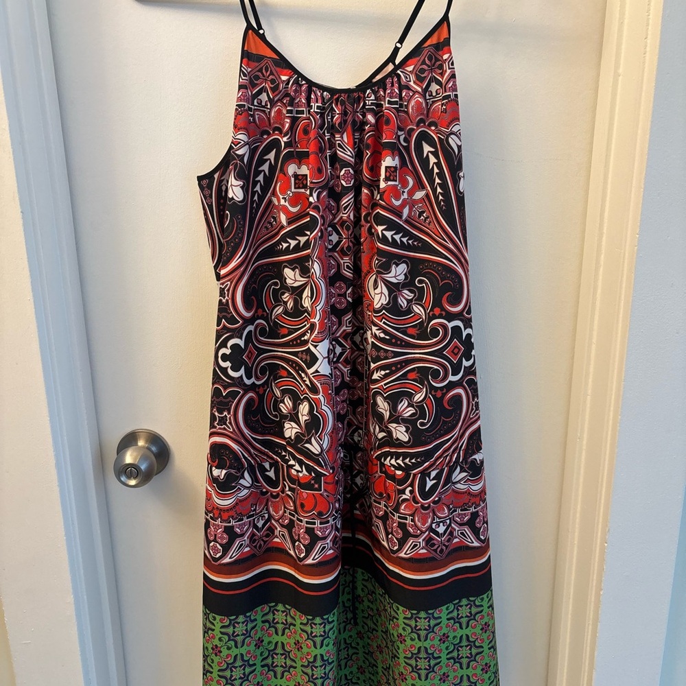 Clover Canyon Colorful Patterned Sleeveless Dress, size L